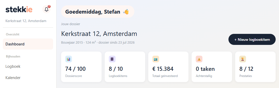 Stekkie dashboard
